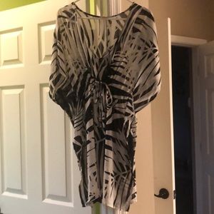 Black and white swim cover up